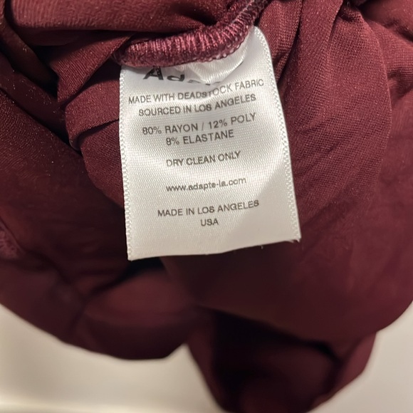 ADAPTE (NWT) Jamie Button Up Long Sleeve Mini Dress, Burgundy, Size XS - Picture 13 of 13